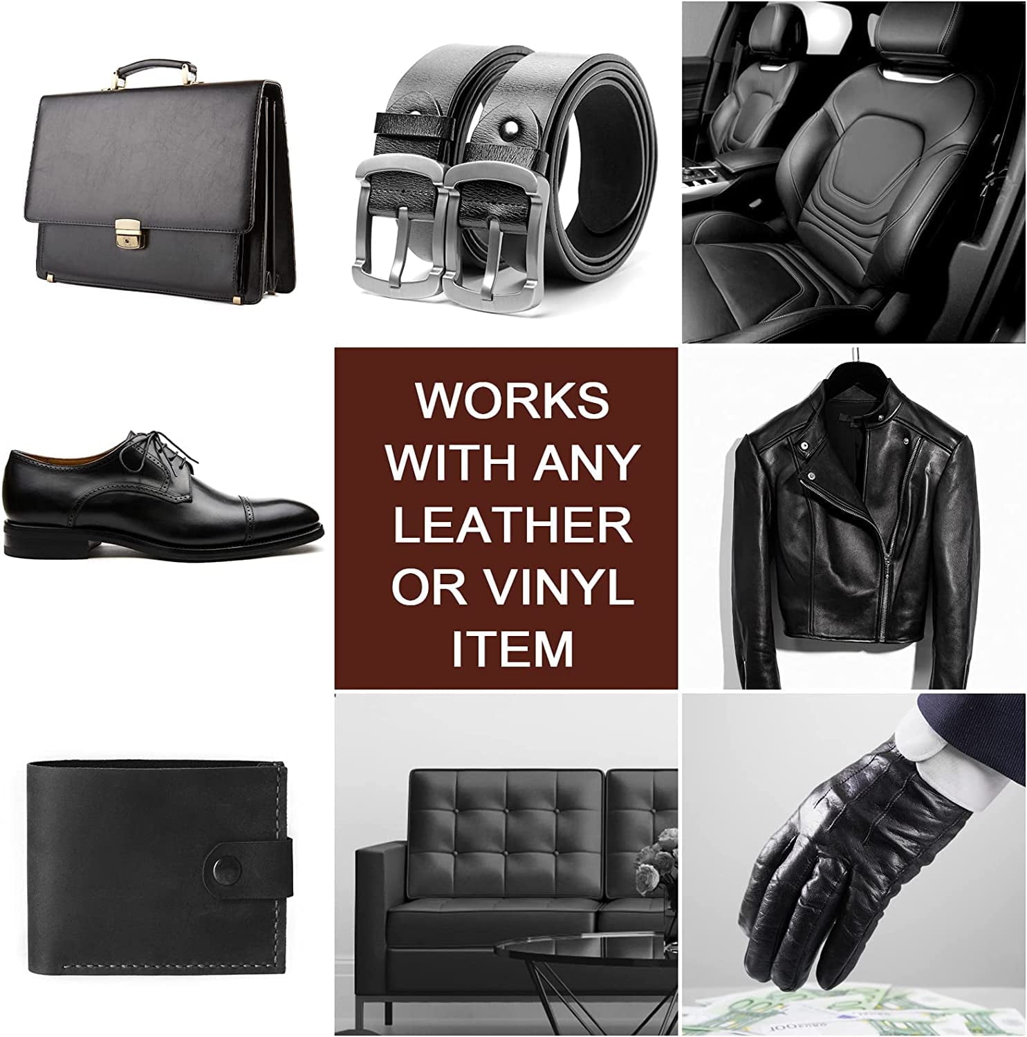 DEWEL Leather Repair Kit, 8 Garen, Black, 1 Count