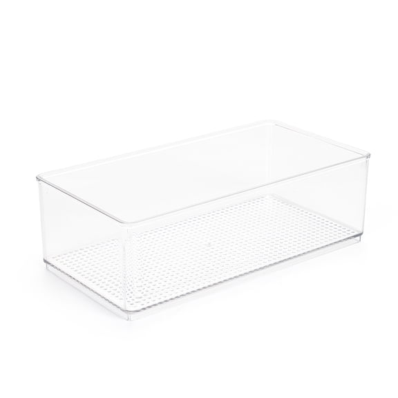 Mainstays Clear Plastic Organizer Bin for Bathroom Storage