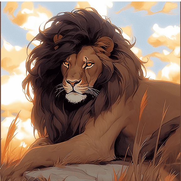 Paint by Number DIY Paint by Numbers Kit for Kids & Adults Beginner DIY Acrylic Painting Kits, 16x20 inch （Lion）