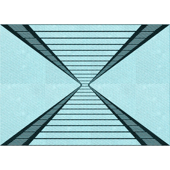 Ahgly Company Indoor Rectangle Patterned Deep-Sea Green Area Rugs, 2' x 5'
