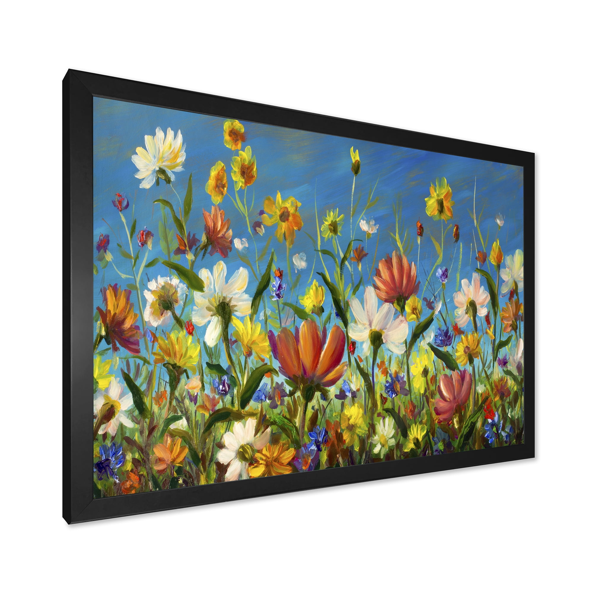 Designart 'Beautiful Field Flowers In Nature' Traditional Framed Art Print