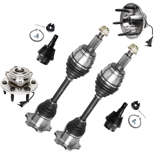 Detroit Axle 6pc Front CV Axles Wheel Hubs Lower Ball Joints