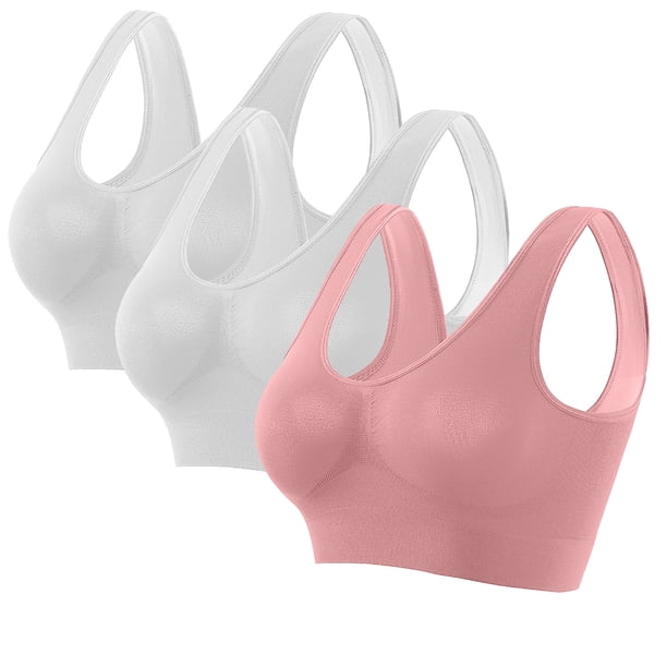 Fiudx Sujetador Deportivo Sin Costuras, Cómodo Sujetador de Yoga Sin Aros, Top Deportivo Transpirable, Diseño de Almohadillas Extraíbles, Ideal para Uso Diario, Actividades de Verano y Fitness, Prend