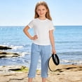 thumbnail image 6 of ATOGUTA Girl Summer Pants Lightweight Running Pants with Pockets Kids Youth Outdoor Gym Workout Track Trousers Size 3T-14, Blue, 6 of 7