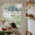 thumbnail image 5 of Blue Grey Beige Valances for Windows Farmhouse Kitchen Curtains Valances Rod Pocket Valance Curtains for Kitchen Windows Abstract Modern Art Oil Painting Window Valances for Bathroom Bedroom 42"x18", 5 of 6