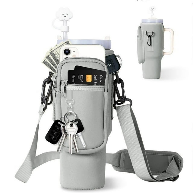 Botella de agua aislante de 40oz con asa para bebidas calientes y frías - vaso reutilizable para viajes, gimnasio y aventuras al aire libre