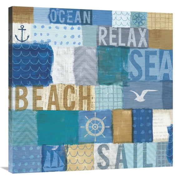 Global Gallery's 'Beachscape Collage I' By Michael Mullan Stretched Canvas Wall Art