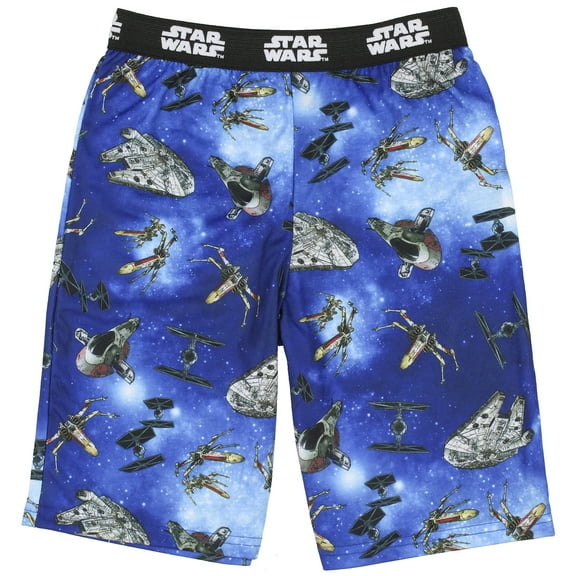 Star Wars Boys' Youth Starfighters Millennial Falcon Tie Fighter X-Wing Pajama Sleep Shorts