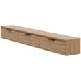 thumbnail image 2 of Nexera Slim Wall-Mounted Tv Stand Fits Tv's up to 72" with 3 Storage Cabinets, Light Walnut, 2 of 9