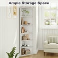 thumbnail image 5 of 68" Tall Corner Bookshelf Bookcase, 6 Tier Corner Shelf with Adjustable Shelf,Freestanding Corner Display Storage Shelf for Living Room, Office, Kitchen, Bath Room,Small Space, White, 5 of 9