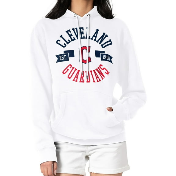 Women's G-III 4Her by Carl Banks White Cleveland Guardians City Graphic Pullover Hoodie