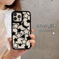 thumbnail image 3 of Compatible with iPhone 14 Pro Max Hollow Case Stars Moon Pattern Cute Fashion Unique Bling Glossy Heat Dissipation Cool Shockproof Protection Cover for Women Girls Black, 3 of 10