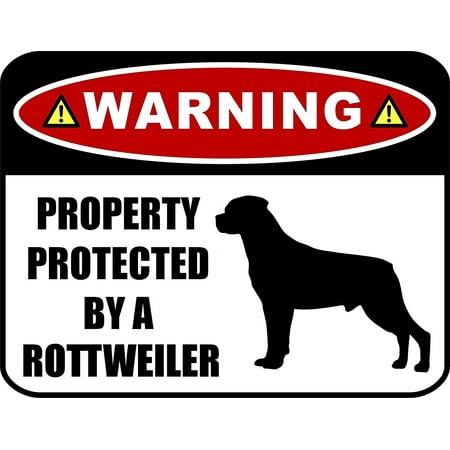 PCSCP Warning Property Protected by a Rottweiler (SILHOUETTE) 11.5 inch x 9 inch Laminated Dog