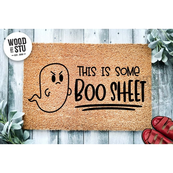 This is Some Boo Sheet Door Mat | Funny Ghost Doormat | Welcome Mat | Halloween Decor | Door Mat | Home Doormat | Halloween Welcome Mat