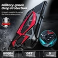 thumbnail image 6 of for Samsung Galaxy S24 Ultra case 2024 Metal Hard  Phone Case Cover Case para Screw(with Soft Screen Protector) Heavy Duty Rugged Military Grade Black Red, 6 of 6