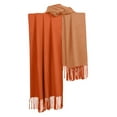 thumbnail image 2 of Elainilye Fashion Winter Scarf for Women Double-sided Thickened Warm Shawl Fleece Scarf Tassel Solid Scarves Wraps,Orange, 2 of 5