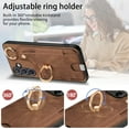 thumbnail image 6 of Allytech Wallet Case for Samsung Galaxy S24 Plus, Support Car Mount, Luxury PU Leather Shockproof Anti-Fall 360° Finger Ring Stand Rotatable Kickstand Case with Magnetic Snap & Card Slots - Brown, 6 of 8