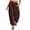 Coffee, variant on Womens Wide Leg Balloon Pants Casual Trendy Elastic Waist Wide Leg Harem Pants Baggy Pleated by Yigetop Black L