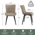 thumbnail image 4 of YOUNIKE Dining Chairs with Metal Legs Wing Backrest Set of 2 Upholstered Dinner Side Chair, Khaki, 4 of 10