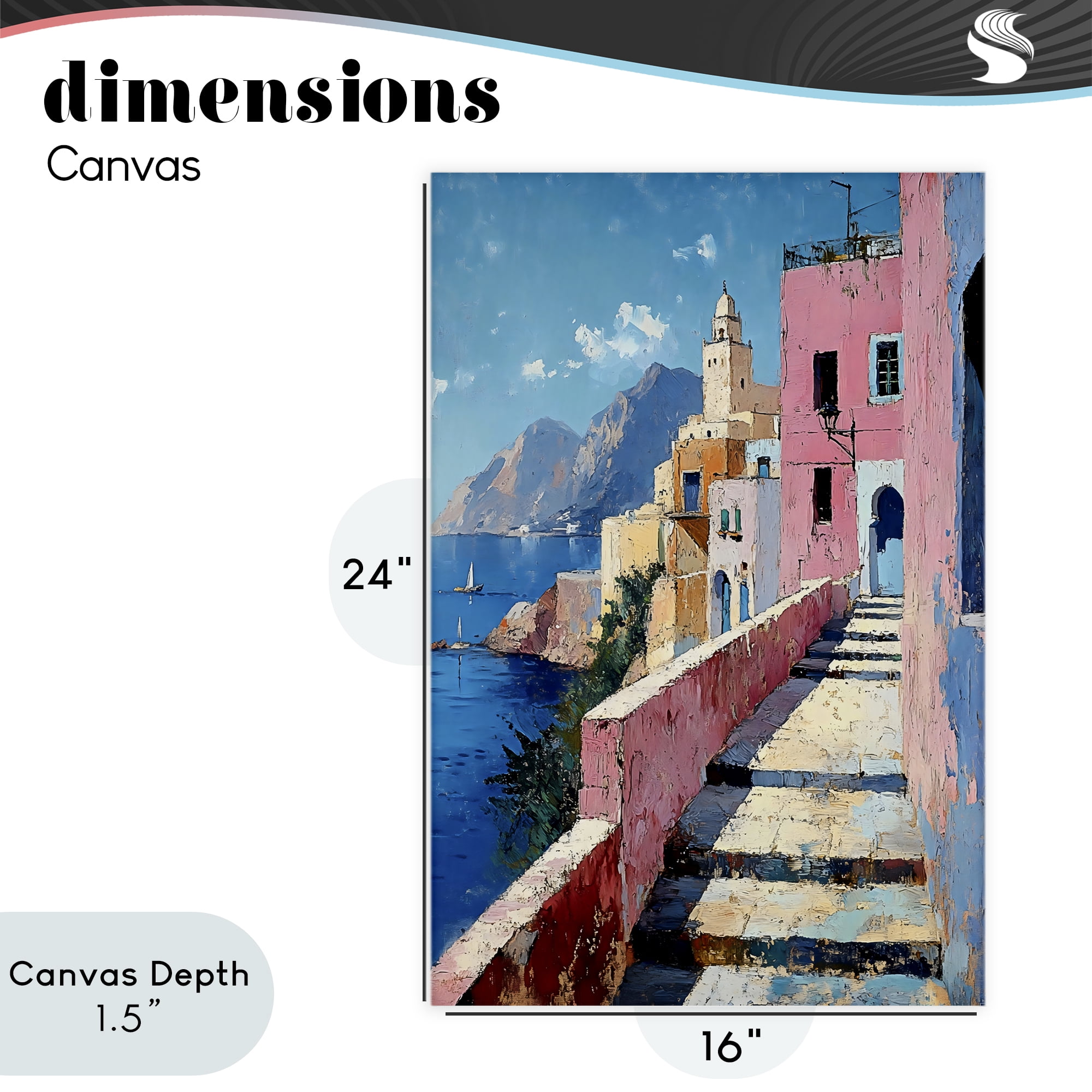 Stupell Industries Coastal Village's Sunlit Pathway Canvas Wall Art, design by Creative Studio