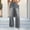 Gray, variant on Women's Jeans High Rise Straight Leg Plus Size Solid Color Side Pocket Denim Pants Long Length