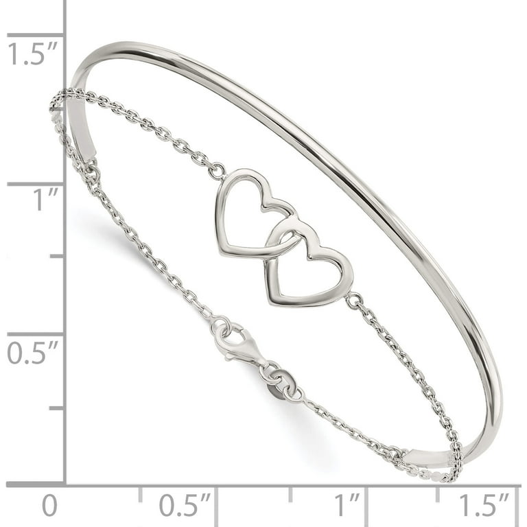専用　SILVER925 HEART DESIGN BANGLE/シルバー Amazon.com: 925 Sterling Silver Heart Bangle Cuff Bracelet