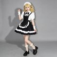 thumbnail image 4 of Levmjia Women Maid Costume Set Short Sleeve Dress Bow Tie Soft Cute Fashion Outfit Halloween Theme Party Carnival Holiday Themed, 4 of 9
