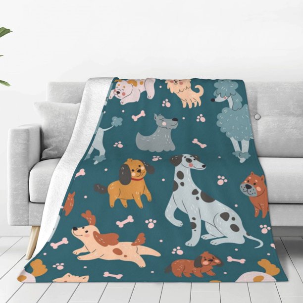 Balery Dogs Manta de Felpa Suave y Acogedora – Cobija de Franela Aterciopelada para Cama, Lavable y Cálida para Sofá, Mascotas, Transpirable-80"x60"