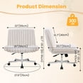 thumbnail image 3 of COOLHUT Office Chair Armless Criss Cross Legged Chair with Wheels, Teddy Fabric Comfy Home Office Desk Chairs, Wide Seat Vanity Task Computer Chair, Beige, 3 of 14