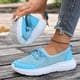 thumbnail image 4 of Zapatillas planas transpirables de malla tejida para mujer, zapatos casuales antideslizantes de moda para caminar, mocasines cómodos de suela suave sin cordones, zapatillas de tenis, 4 of 6