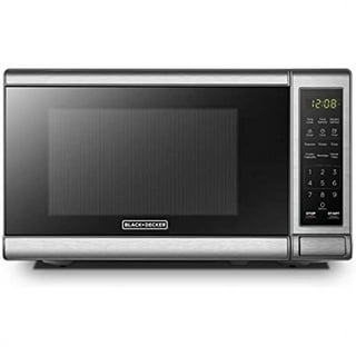 Black+decker Em031mb11 Digital Microwave Oven with Turntable Push-Button Door, Child Safety Lock, 1000W, 1.1cu.ft, Black & Stainless Steel, 1.1 Cu.