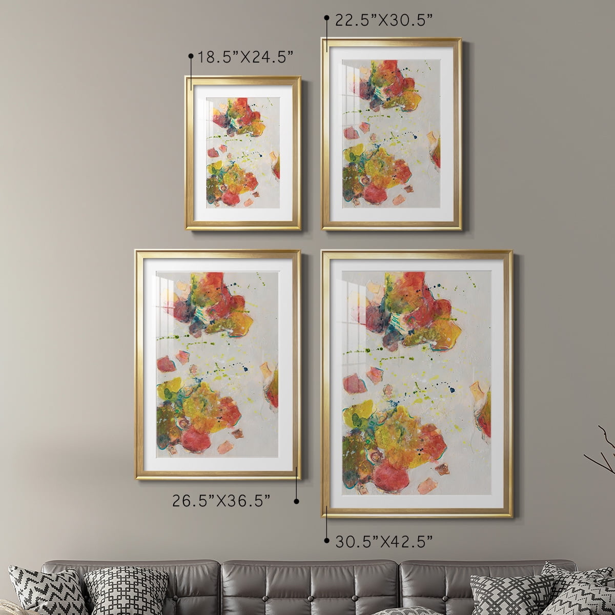 Wexford Home Attracting Love I Premium Framed Print, 18.5" x 24.5" - Ready to Hang, Gold (Set of 2)
