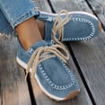 thumbnail image 2 of Women's Suede Platform Loafers Comfortable Round Toe Slip On Sneakers Wide Width Non Slip Orthopedic Walking Shoes Blue Size 9.5, 2 of 7