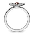 thumbnail image 5 of Sterling Silver Polished Garnet Flower Ring, 5 of 5