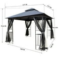 thumbnail image 4 of Unique Choice 10' L x 10' W Outdoor Patio Canopy Gazebo with Ventilated Double Roof and Mosquito Net,Color Gray, 4 of 7