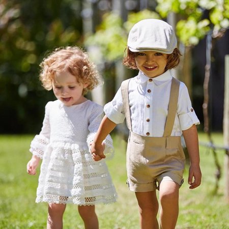 

Yubatuo Toddler Kids Baby Boys Outfit Clothes Shirt+Shorts Pants Gentleman Party SuitWhite100