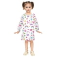 thumbnail image 2 of Girls' long-sleeved dress Cute Cartoon Elements Girls' A-line dress with ribbed cuffs Soft and comfortable, 2 of 6