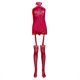 thumbnail image 1 of VISgogo Conjunto de lencería de peluche de 2 piezas para mujer, Body de una pieza con hombros descubiertos Halter Babydoll elástico con medias Ropa de dormir, Conjunto de tanga sexy VISgogo moda, 1 of 5