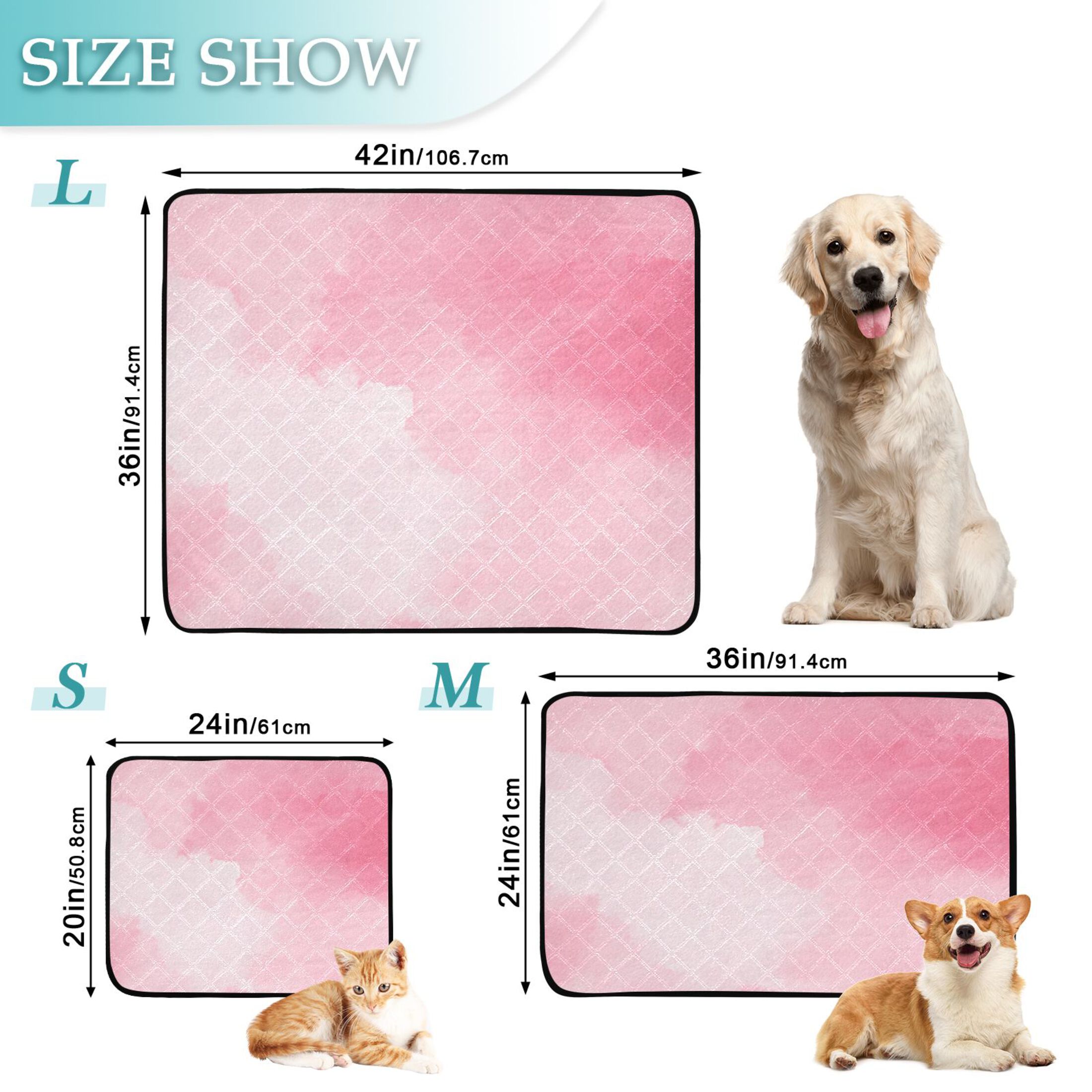 IAUYY Washable Pee Pads for Dogs Smallx3 Absorbent and Leak-Proof Non-Slip Reusable Puppy Pee Pads for Dogs Applicable to Playpen Potty Crate Minimalist Oil Painting
