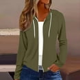 thumbnail image 2 of iHPH7 Zip Up Hoodie Athletic Jacket Women Lightweight Hoodies for Women's Activewear Light Jackets for Women Plain Hoodies for Women Going Out Jackets for Women Dark Green 5XL, 2 of 6