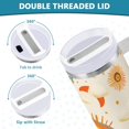 thumbnail image 3 of Yayeee 40oz Stainless Steel Tumbler with Straw and Handle Double-Wall Insulated Travel Water Bottle, Retro Rainbow, 3 of 8