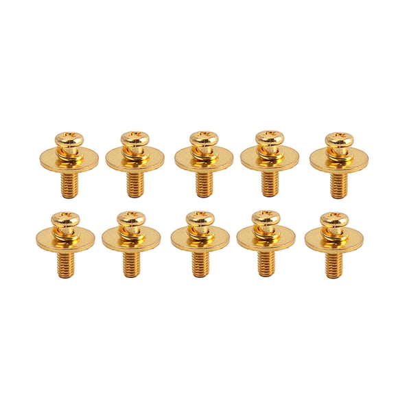 Xingzhi Pack of 10 Drum Lugs Screws Metal Portable Percussion Musical Instrument Portable Replaceable Hardware Repairing Spare Parts Gold WC24