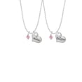 thumbnail image 2 of Delight Jewelry Pink Crystal Bicone Mother & Daughter Heart Necklaces (Set of 2), 19"+2", 2 of 4