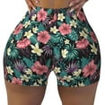 thumbnail image 2 of Lsque Green Tropical Leaves Pattern High Waisted Biker Shorts for Women-Tummy Control Fitness Athletic Workout Running Yoga Gym Shorts,Moisture-Wicking-Medium, 2 of 9