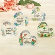 AngelStar Glass Plaque - Sentimental Gift, Paperweight for Grandmothers, Heart-Shaped