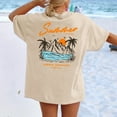 thumbnail image 2 of Oversized Tshirts for Women California Beach Graphic Short Sleeve Tees Summer Baggy Loose Fit Basic Vacation Tops, 2 of 6
