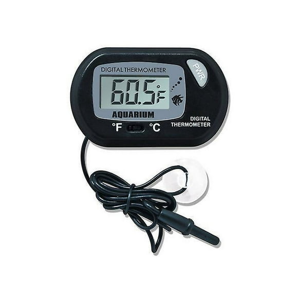 Dww-petit Thermomtre Numrique D'aquarium Avec Ventouses & Sonde Et Batterie, Lcd Thermomtre D'aquarium Pour Aquarium Marin, Incubateur, Rservoir De Re