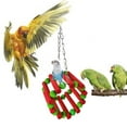 thumbnail image 3 of Bangcool Parrot Cage Toy Hanging Colorful Bird Perch Swing Parrot Chew Toy for Christmas, 3 of 10