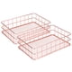 thumbnail image 4 of Elegante organizador de escritorio en oro rosa, cesta de alambre de 2 piezas, 4 of 8
