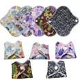 thumbnail image 2 of 1 Set of 7PCS Reusable Menstrual Pads Washable Bamboo Charcoal Sanitary Pads Panty Liners (6PCS Menstrual Pads and 1PC Bag Random Pattern), 2 of 4